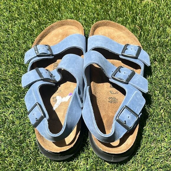 Birkenstock Men\'s Blue Two-Strap Sandal with Backstrap main image 6